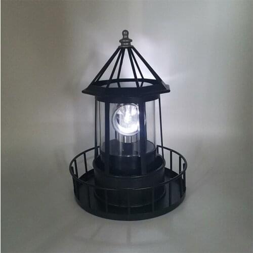 Newest 1PC Solar Powered LED Lighthouse Rotating Beam Lamp Sensor Beacon Lamp Tools Light Beacon Garden Yard Lawn Decoration