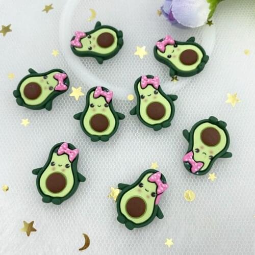 10pcs/lot kawaii resin Cute Cartoon avocado flatback cabochons For Hair Bow Centers DIY Scrapbooking Decor C149