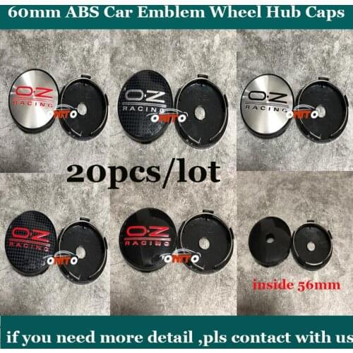 20PCS for OZ OZ Racing Logo Cover for VW Audi Skoda BMW Volvo Prosche Benz 60mm ABS Car Emblem Badge Wheel Hub Cap