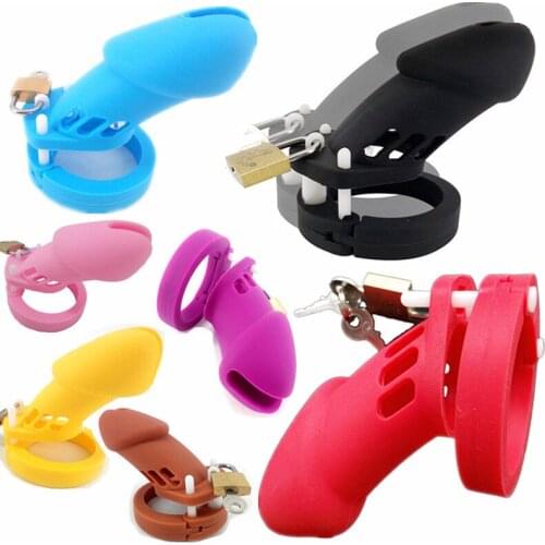 20pcs/lot 5 Color CB6000 Silicone Male Chastity Device Cockring Chastity Cage with Penis Lock Ring 5 Ring Sex Toy for Men G7-2-2