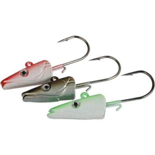 3Pcs/Lot Winter Ice Fishing Hook Lure Mini Metal Bait Fish 45mm/8.5g Lead Head Hook Bait Jigging Fishing Tackle H15