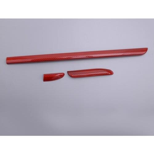 ABS Red Carbon Fiber Style Center Console Dashboard Decor Trim Strips Bezel Car Fit For Audi A3 8V S3 2013 2014 2015 2016 2017