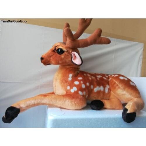 Large 60cm lying sika deer plush toy soft doll throw pillow Christmas gift h2312