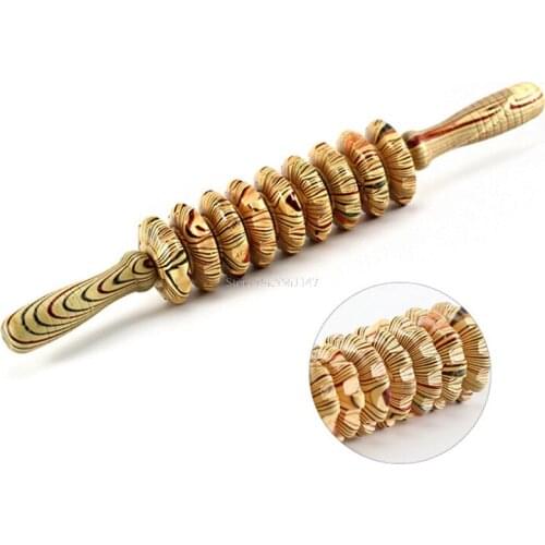 Wood nine rounds household whole body multi-purpose massage roller belly waist abdomen massage equipment