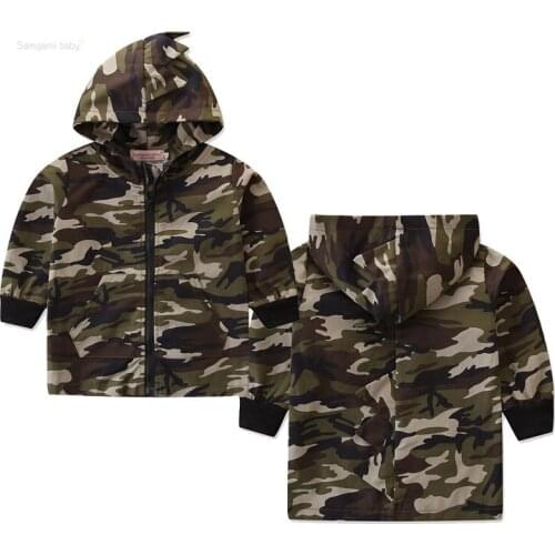 2020 childrens clothing boys autumn and winter camouflage trench coat children