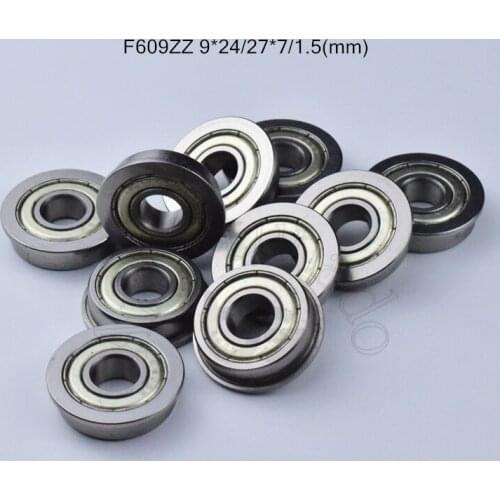 F609zz 9*24*27*7*1.5(mm) 10pieces Flange bearing metal sealed ABEC-5 chrome steel miniature bearings hardware