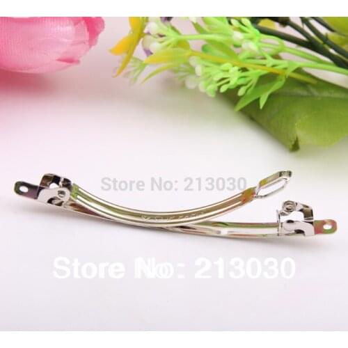 Good Quality DIY hairgrips clips 10 CM two plates findings white stainless steal pinch cock Hair charms accessory 20 pcs/lots