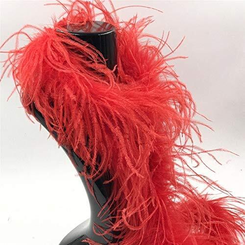 Beautiful 2 m Red 1ply strip natural Ostrich Feathers Boa Quality fluffy Costumes / Trim for Party / Costume / Shawl / Available