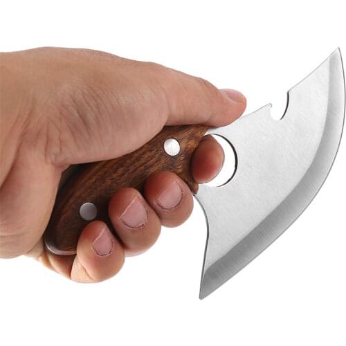 Kitchen Knife with Finger Hole Meat Cleaver Boning Butcher Knife Outdoor Survival Hunting Knife Fish Chef Knife with Cover