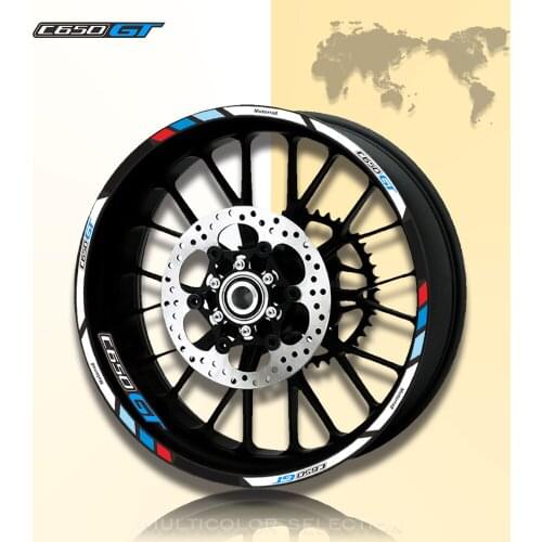 Hot sell Motorcycle front and rear wheels Edge Outer Rim Sticker Reflective Stripe Wheel Decals For BMW C650GT