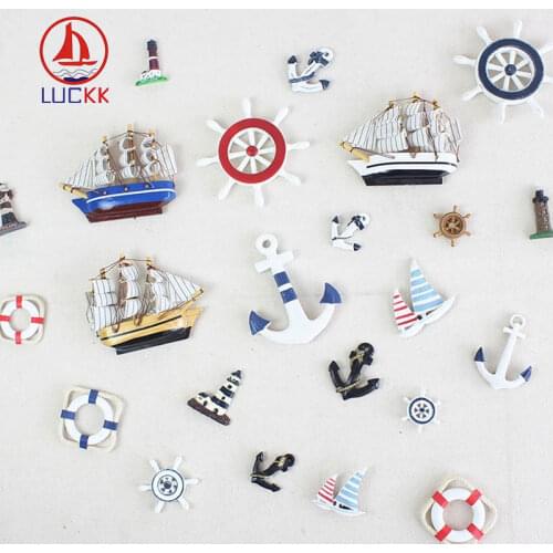 LUCKK 2020 New Arrivals 1PC Sailing Boat Refrigerator Magnets Mini Magnet Refrigerator Sticker Souvenir BXT-10