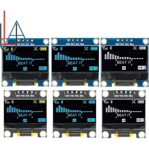 0.96 inch IIC SPI Serial 7/4Pin White/Blue/Yellow Blue/Yellow OLED Display Module SSD1306 12864 LCD Screen Board for Arduino