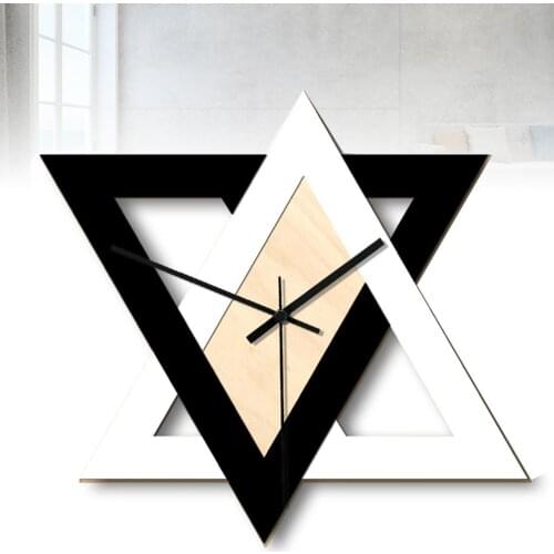 Nordic Personality Black And White Wall Clock Retro Silent Wall Decoration Wall Clock Triangle Wall Clock for Living Room Office