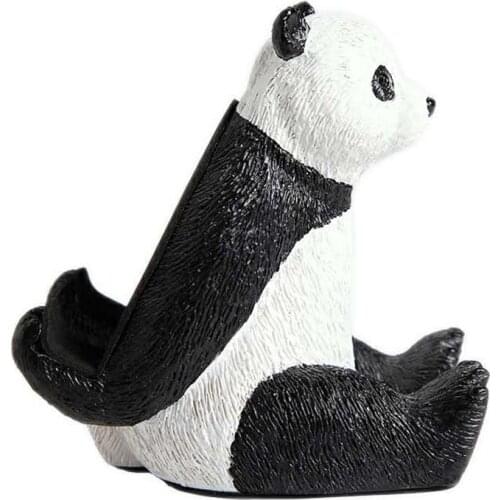 Animal Desk Phone Stand Sitting Panda Resin Office Phone Holder Creative Phone Tablet Stand Mount Decoration For Home Decor