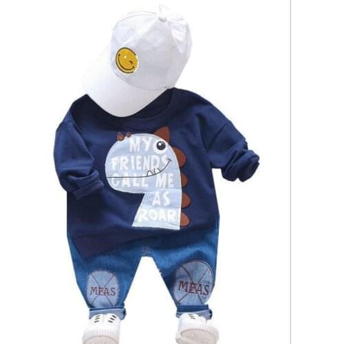 New Baby Girls Boys Cotton Clothing Spring Autumn Children Cartoon T Shirt Pants 2Pcs/Set Toddler Casual Clothes Kids Tracksuits