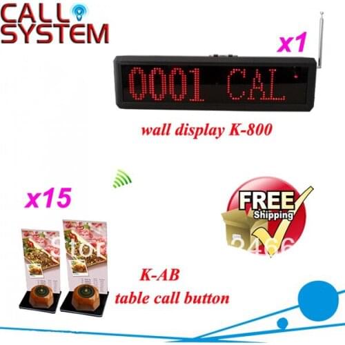 NEW!! Wireless Bell System with 4 digit number display and call button with menu holder; Shipping Free