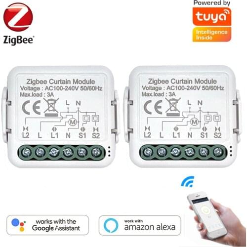 Tuya Zigbee Smart Life WiFi Blind Curtain Switch Module For Rolling Shutter Google Home Alexa Voice Control App Timer DIY Switch