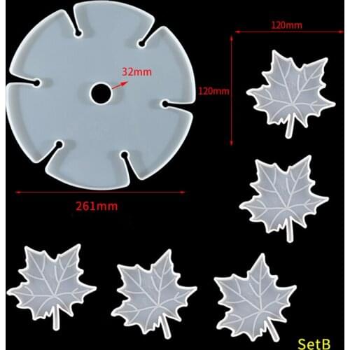 TC100 6pcs Wine Rack Silicone Mold for Resin Leaf Coaster Resin Mold Set Irregular Tray UV Resin Home Decoration