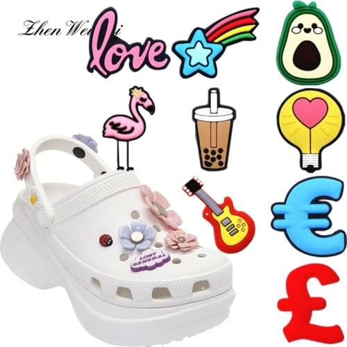 Shoe Charms Shoe Accessories Decorations Diamond Flamingo Milk Tea Shoe Buckle Decoration for Jibz Kids Xmas Party Gifts