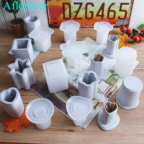 Transparent Silicone Mould Dried Flower Resin Decorative Craft DIY Storage Toothpick Holder Mold epoxy resin molds for jewelry