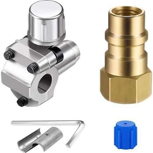 R12 Interface Conversion Connector Valve Replace Piercing Tap Leak-proof Design With Dust Cap Durable Easy To Use Car Tools