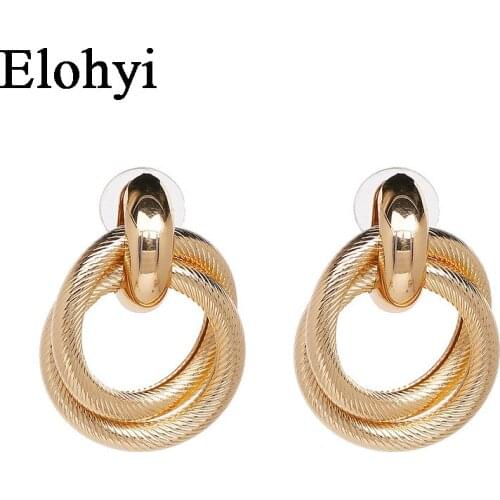 ELOHYI New Vintage Fashion Texture Alloy Women Earring Drop Statement Puke Exaggeration Earring For Women Free Shipping
