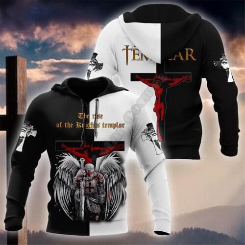 PLstar Cosmos Christian Jesus Knight templar hoodies Fashion Pullover 3D Printed Zip Hoodies/Sweatshirts women for men 03