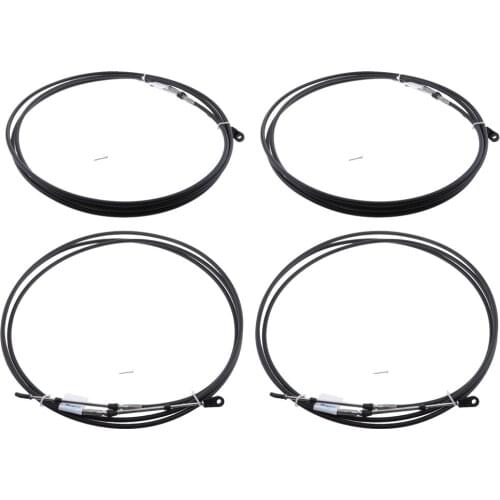 4-Piece 13FT/11T Throttle Shift Cable Red & Black for Yamaha Boat Motor Control Lever