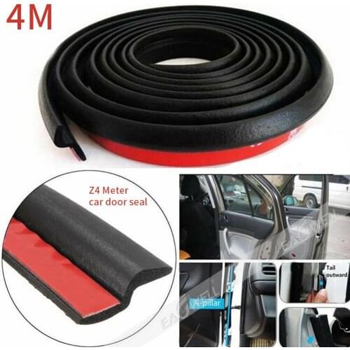Z Type Universal Car Door Seal Strip Edge Rubber Noise Insulation Weatherstrip Strip Trim Auto Rubber Seals car doors boot 4M