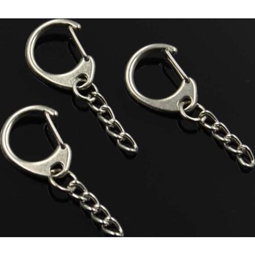 10pcs Silver Color D Rgger Clasp Swivel Clip Keychain For Keys Car Key Ring Souvenir Couple Handbag Chain Gift DIY Accessories