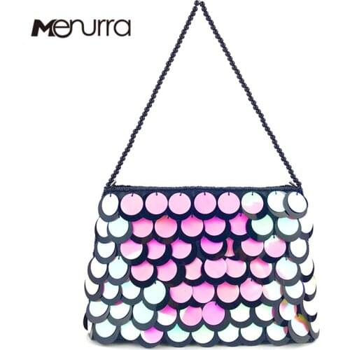 Women Sequin Evening Bag Bucket Bag Hologram Laser Messenger Bag Jelly Shoulder Bag Female Harajuku Big Tote Girl Handbags