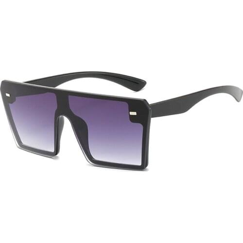 2020 Ins Celebrity Models One Piece Lens Designer Frame Oversized Square Women Sunglasses