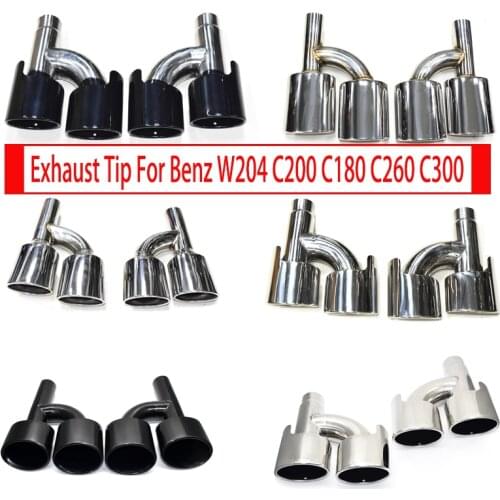 1 Pair 304 Stainless Steel Exhaust Pipe Car Mufflers Tip For Mercedes-Benz C63 C65 W204 C200 C300 C180 Exhaust Tip Nozzle