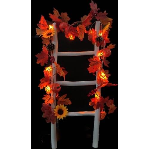 1PC 1.75M Autumn Red Maple Leaves Vines Artificial Plants Autumn Foliage Garland Rattan For Home Garden Halloween Thanksgiving