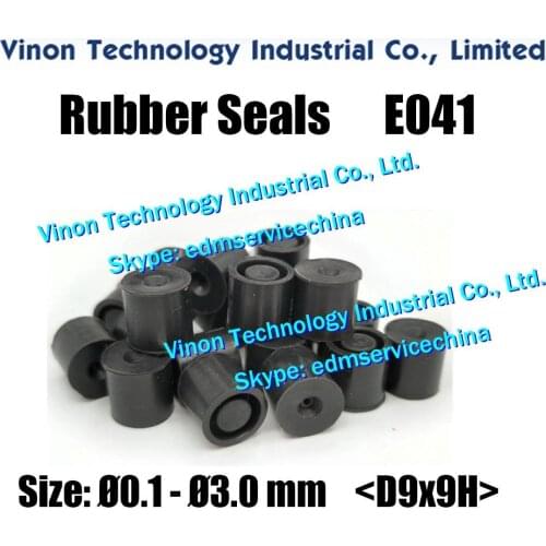 E041 edm Rubber Seals D9.0x9Hmm (10 pcs/bag) Ø0.1-Ø3.0mm for tube electrodes for Small Hole Drill EDM Machine Jinma,Baoma Seals
