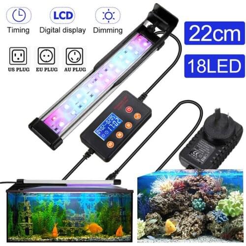10W 22CM Super Slim RGB LED Aquarium Lighting Aquatic Plant Light Fish Tank Lamp Waterproof Clip on Lamp for Fish Tank