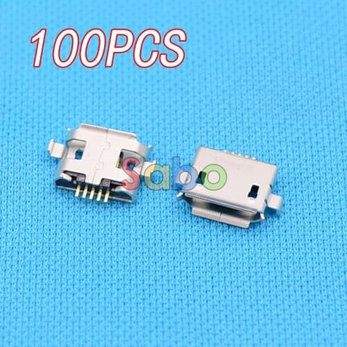 100pcs 5pin Female Micro USB Connector, DIP 2 Fixed feet, Widely used in tablet, phones and PDA (A-10)