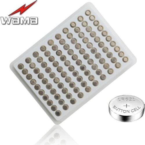100pcs/lot Wama AG1 Button Cell Coin Batteries 164 LR621 364 Watch Camera SR621W Toys Battery High Quality New