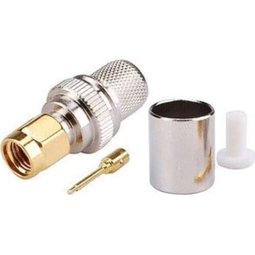 2pcs Copper Gold Plating RF Connector SMA-J7 Male Jack For RG213 LMR400 RG214 Cable Connector