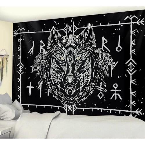 2021 Viking crow mysterious symbol home decoration tapestry witchcraft tapestry Hippie Bohemian decoration Mandala yoga mat