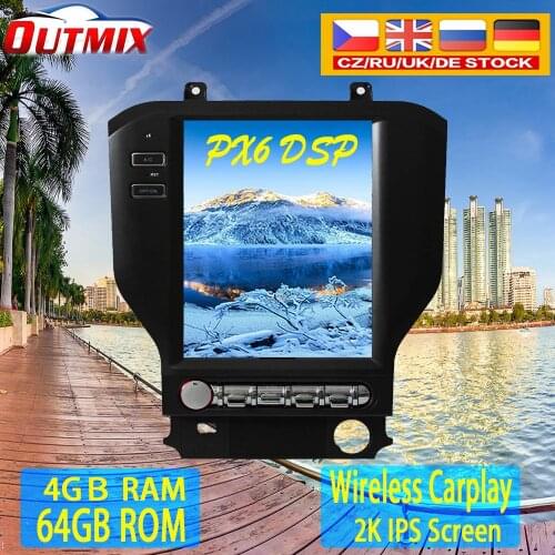 64G Tesla Screen For 2015 2016 2017 2018 2019 Ford Mustang Android Head Unit Car Multimedia Player GPS Video Audio Radio Stereo