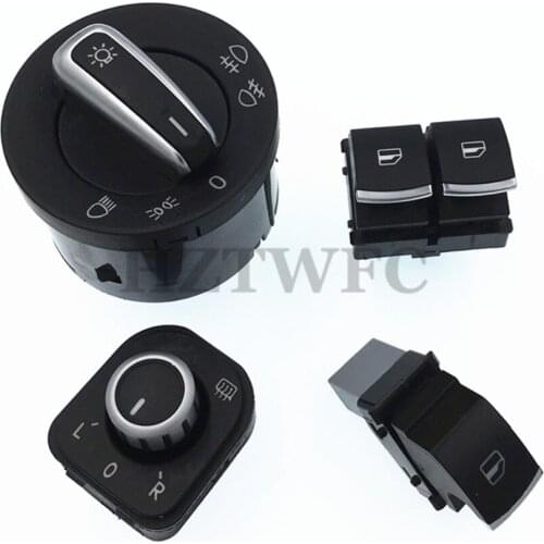 Free Shipping 5K3959857 5ND959855 5ND959565B 5ND941431A Mirror Headlight Window Switch For VW Eos Golf MK5 MK6 GTI RIBBIT R32