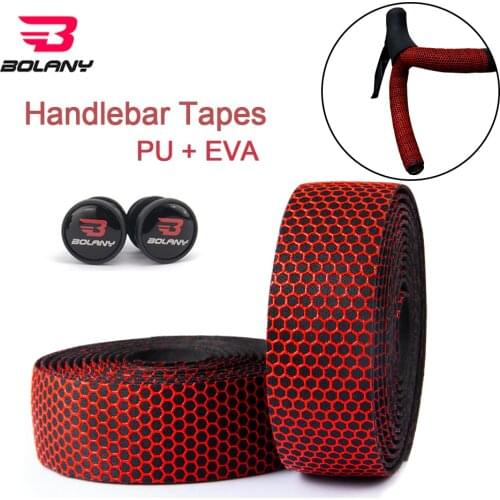 Bolany 1 pair Road Bicycle Silicone Handlebar Tape Honeycomb Design Anti-Slip EVA Shock Absorption Bike Handlebar Accessories