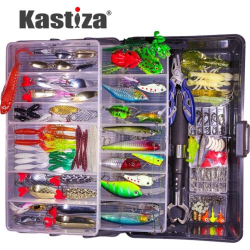 Big Multi Fishing Lure Set Wobblers Artificial Mixed Colors Styles Soft Fishing Lure Kit Plastic Metal Bait Fishing Tackle Set