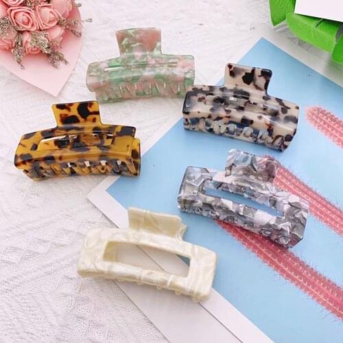 Big Size Women Girls Flower Leopard acetic acid Hair Claw Hair Pin Girls Women Hair Clip Hair Accessories