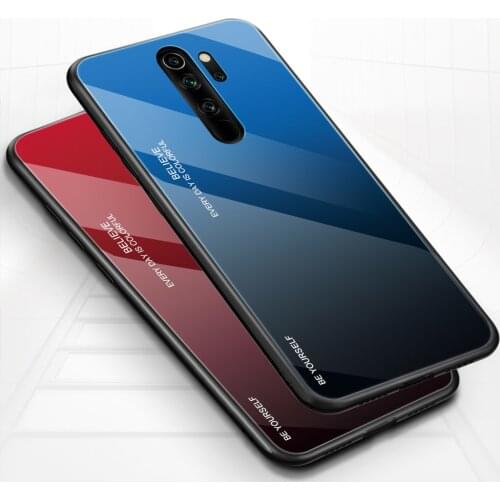 For Xiaomi redmi note 8 pro Gradient Case Tempered Glass Cover For Xiaomi Redmi Note 8 Pro Note8 8Pro Phone Case Funda