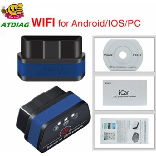 Vgate iCar2 WiFi ELM327 OBDII Diagnostic Tool For iOS/Android ICAR 2 ELM 327 WIFI V OBD Code reader Auto Scanner 16Pin