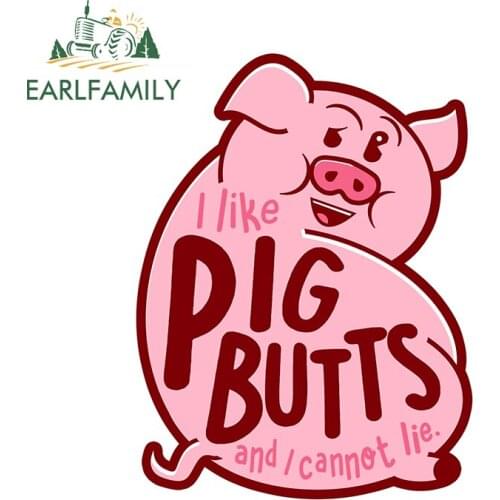 EARLFAMILY 13cm x 9.9cm for I Like Pig Butts Anime Decal Personality Laptop Car Sticker Waterproof Car Body Occlusion Scratch
