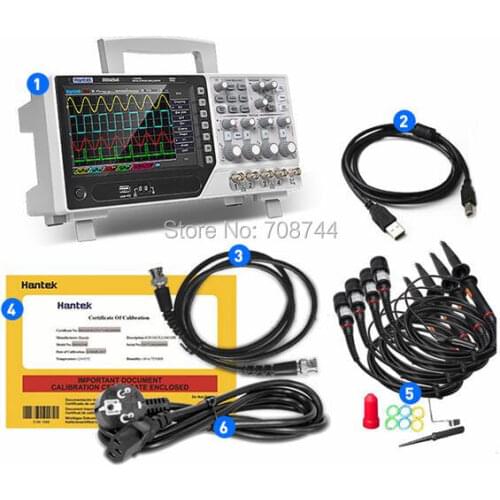 Hantek DSO4204C 200MHz Digital Oscilloscope With Signal Source 4Channels Portable USB Oscilloscope Automotive Electrical Tools