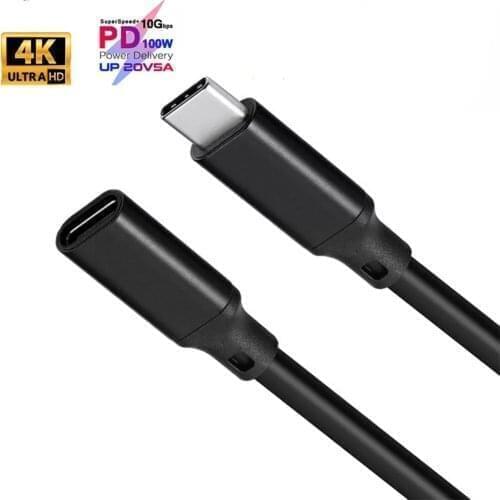 USB C Extension Cable Quick Charge Type C USB 3.1 Data Cable Extender Cord 4K HD Transmission Male To Female 0.2m 0.5m 1m